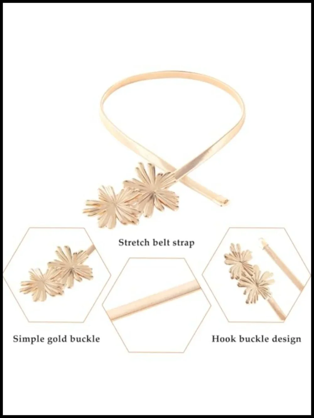 Stretch Skinny Waist Belt Metal Knot Buckle - 28